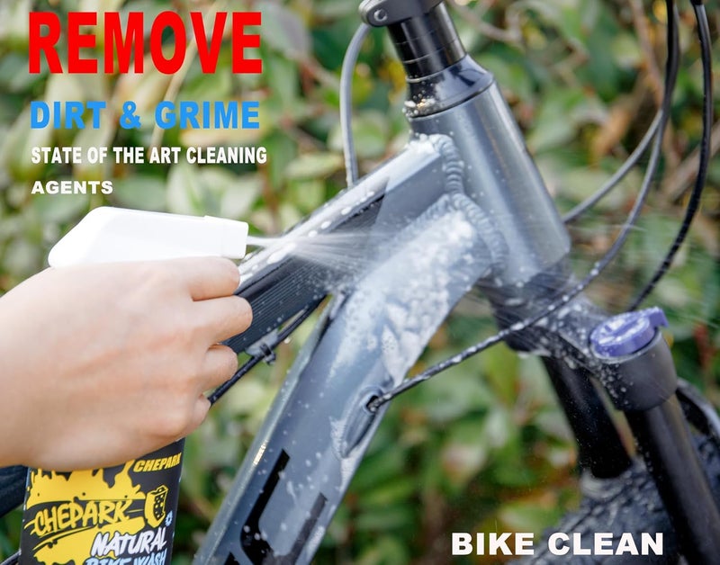 CHEPARK Cleaning Kit-Bike Wash & Drivetrain Essentials Kit with bike clean,Bicycle Degreaser,dry Lubricant,Cleaning Brush Tool-Bike Maintenance for Mountain Road Gravel Bikes - Image 2